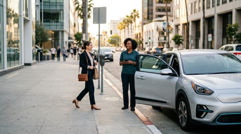 California rideshare driver with an electric vehicle